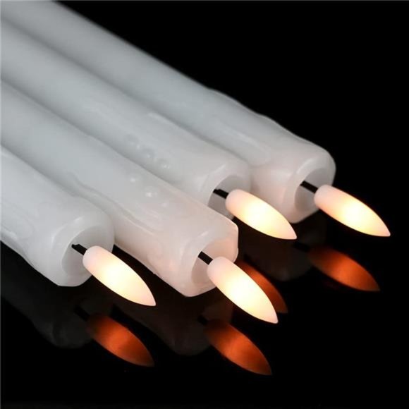 Drip Wax Flameless Taper Candles Flickering with 10-Key Remote, Battery Operated - Picture 4 of 5